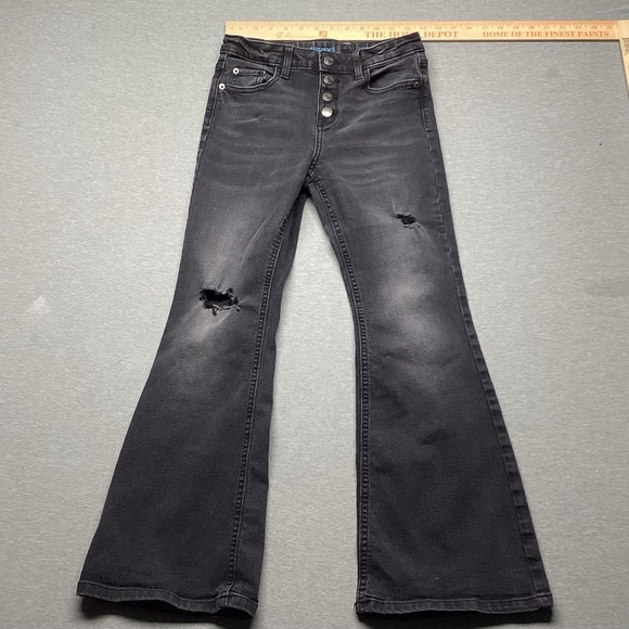thereabouts Other - Thereabouts Girls Mid-Rise Super Flare Faded Black Jeans Size 12 Distressed